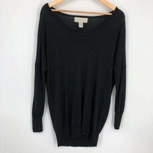 Ami Dans La Rue Womens Sweater Size Small Black Cashmere Modal Dolman Longline